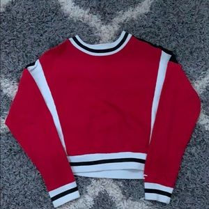 Red crew neck